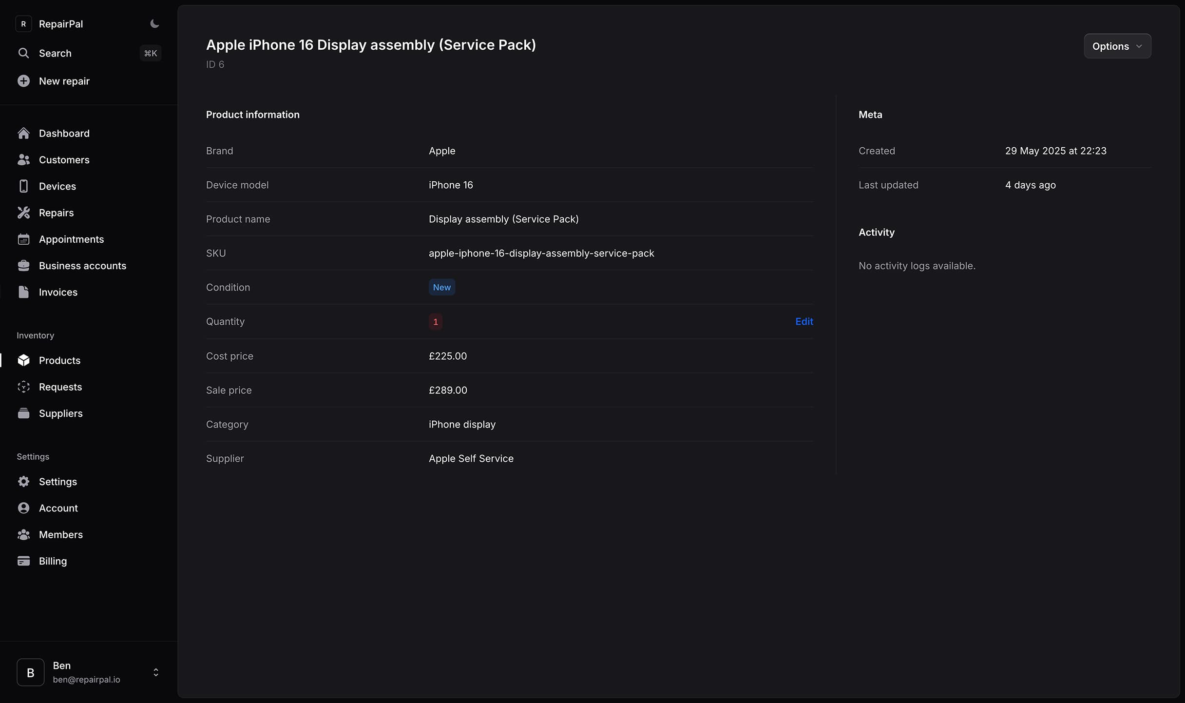 App screenshot